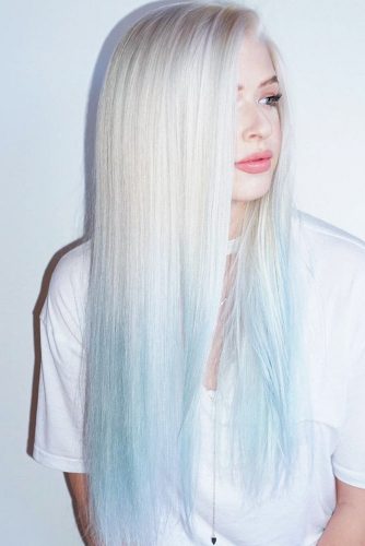 Blonde To Blue Ombre #blondehair #bluehair #ombre