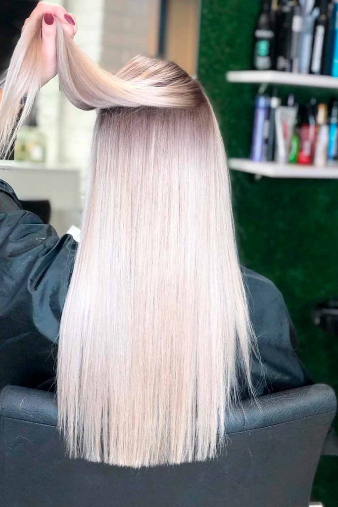 very long straight blonde hair