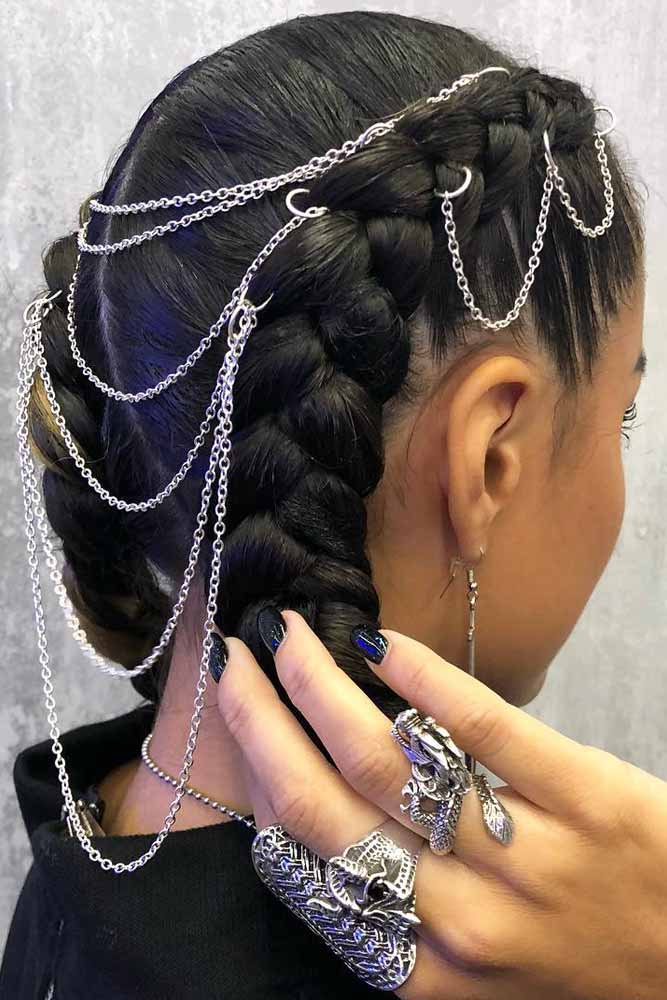 Hair Rings With Chains #hairaccessories