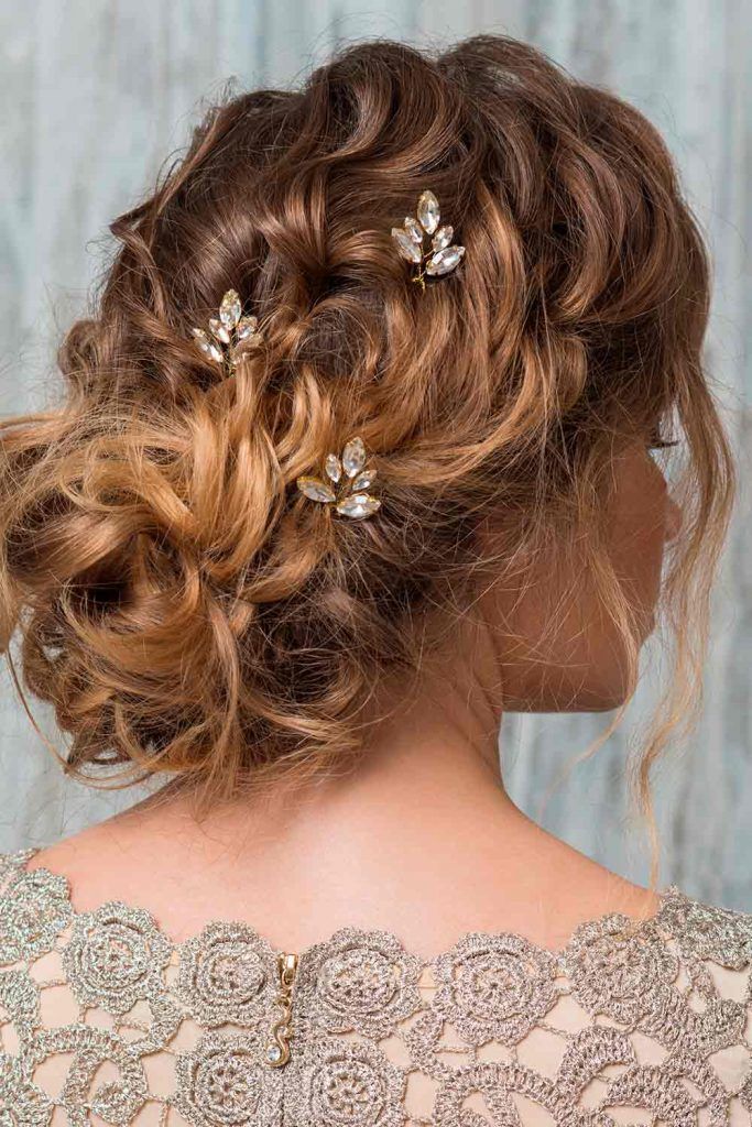 Messy Low Bun For Curly Hair 