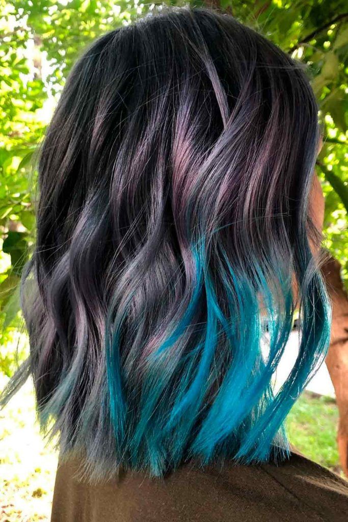 mens blue ombre hair color