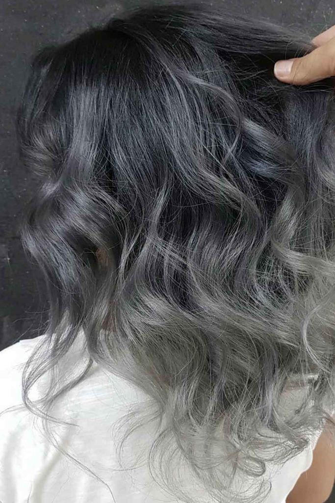 brown to gray ombre hair