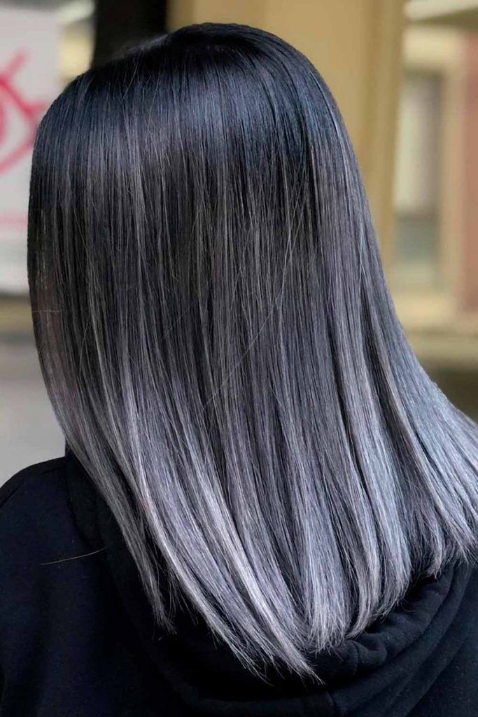 Dark Black And Grey Ombre Hair