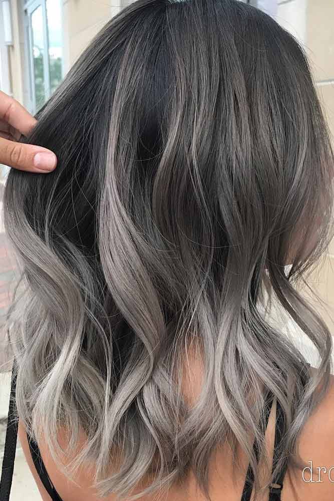 Wavy Ash Grey Hair #greyombrehair #haircolor #ombrehair