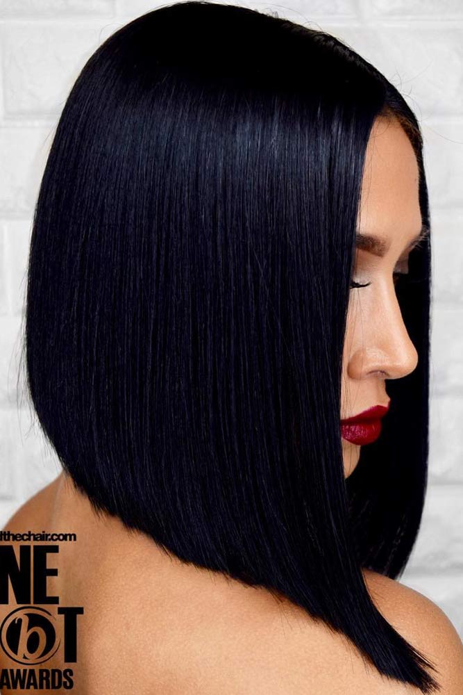 Sleek A Line Bob #hairstyles #faceshape #longface 