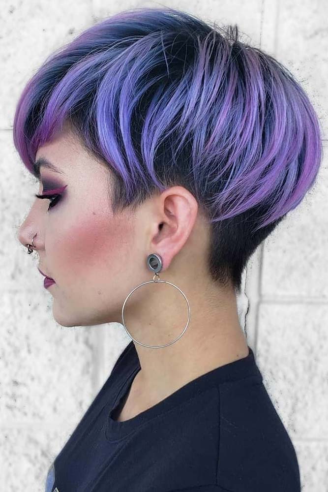 Violet Pixie With Undercut #hairstyles #faceshape #longface