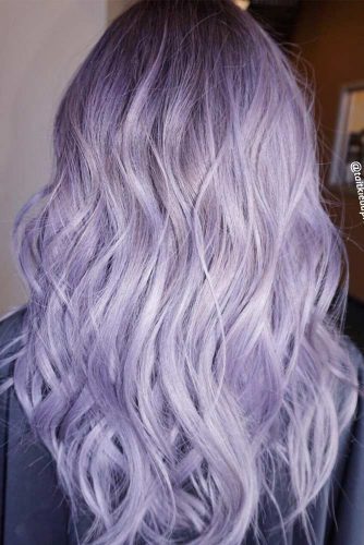 Light Purple Hair Color For Dark Skin Medium Hair on Stylevore