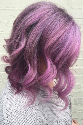 Purple Balayage with Loose Curls picture3