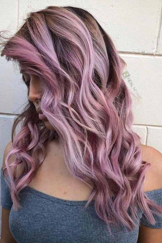 Purple Balayage with Loose Curls picture2