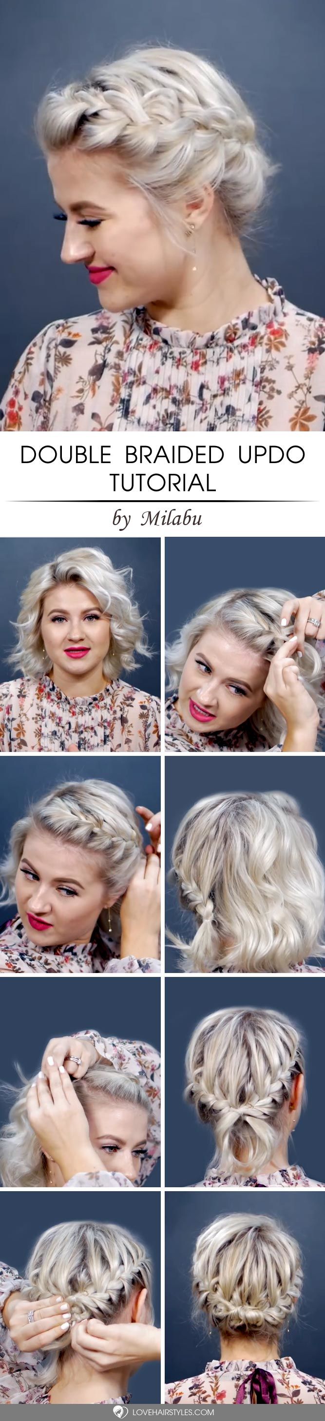 Double Braided Updo Tutorial #updo #braids #hairtutorial