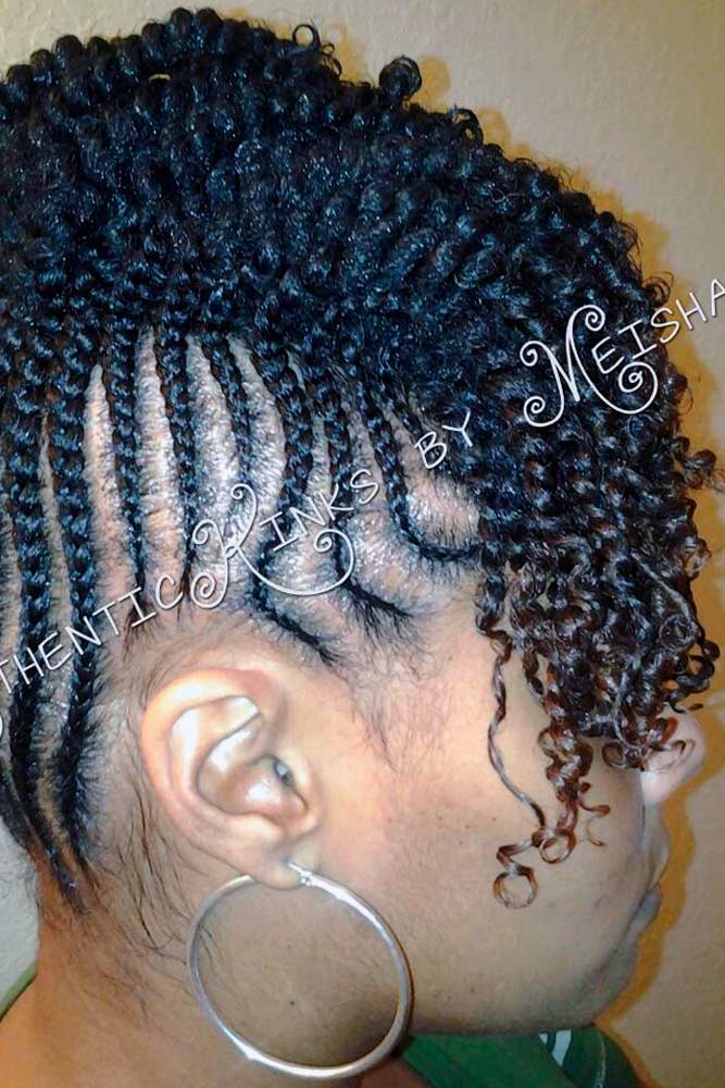 Natural Classic Cornrows Mohawk