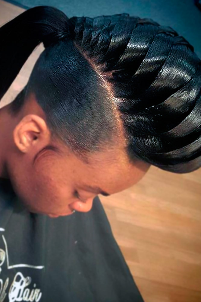 Fancy Fishtail Natural Hair Mohawk