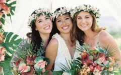 Charming Bridesmaids Hairstyles Completed With Flowers