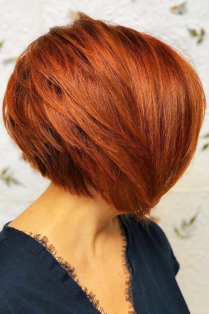 Auburn Angled Short Bob #bob #layeredhair