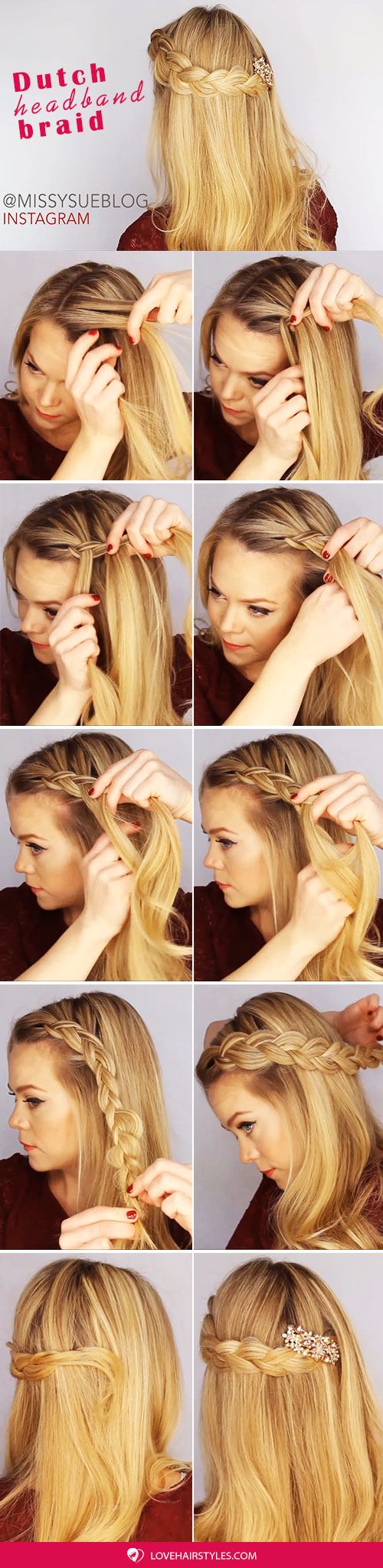 A Dutch Crown Braid Step By Step #crownbraids #braids