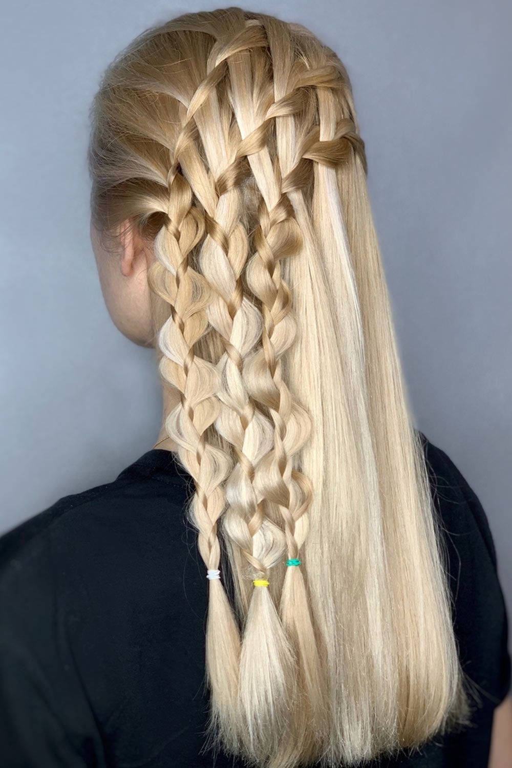 Hairstyle For Long Hair With Ladder Braids