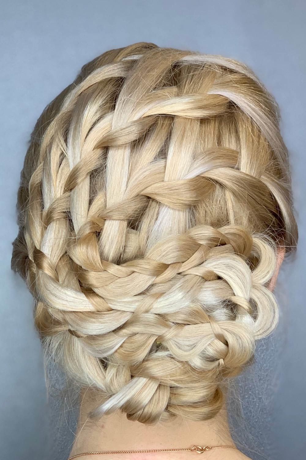 Updo Hairstyle With Ladder Braids