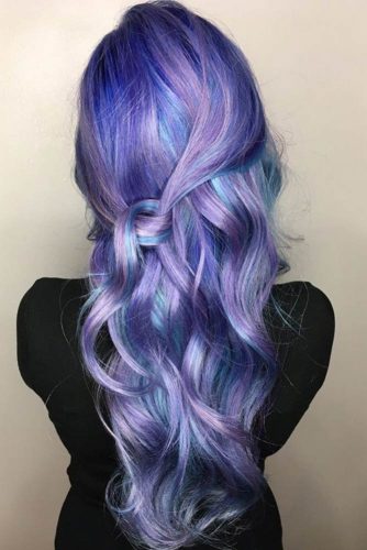 purple and light blue hair