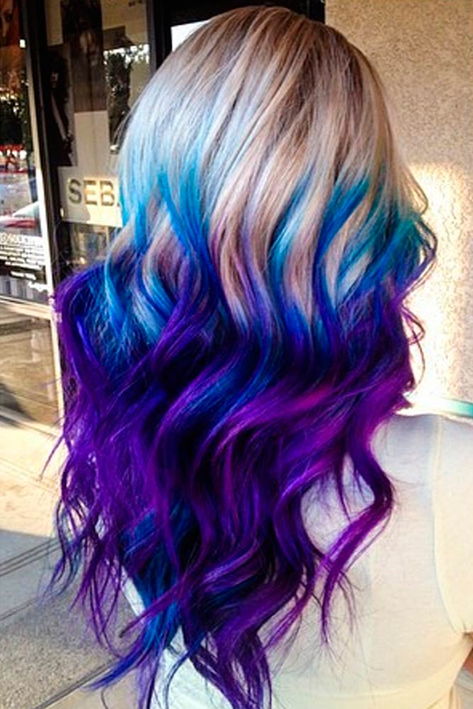 blue and purple hair