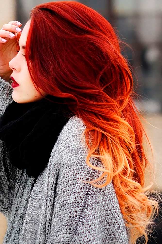 omber hair red