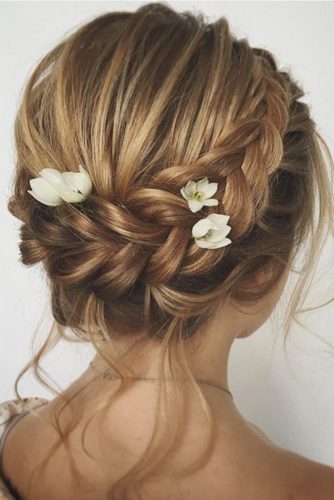 short hair braids wedding