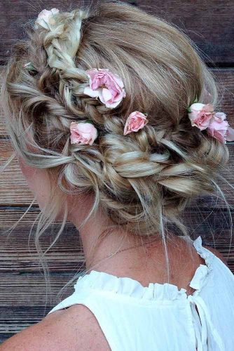 short hair braids wedding