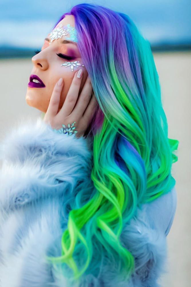 Mermaid Coloring With Neon Green #greenhair