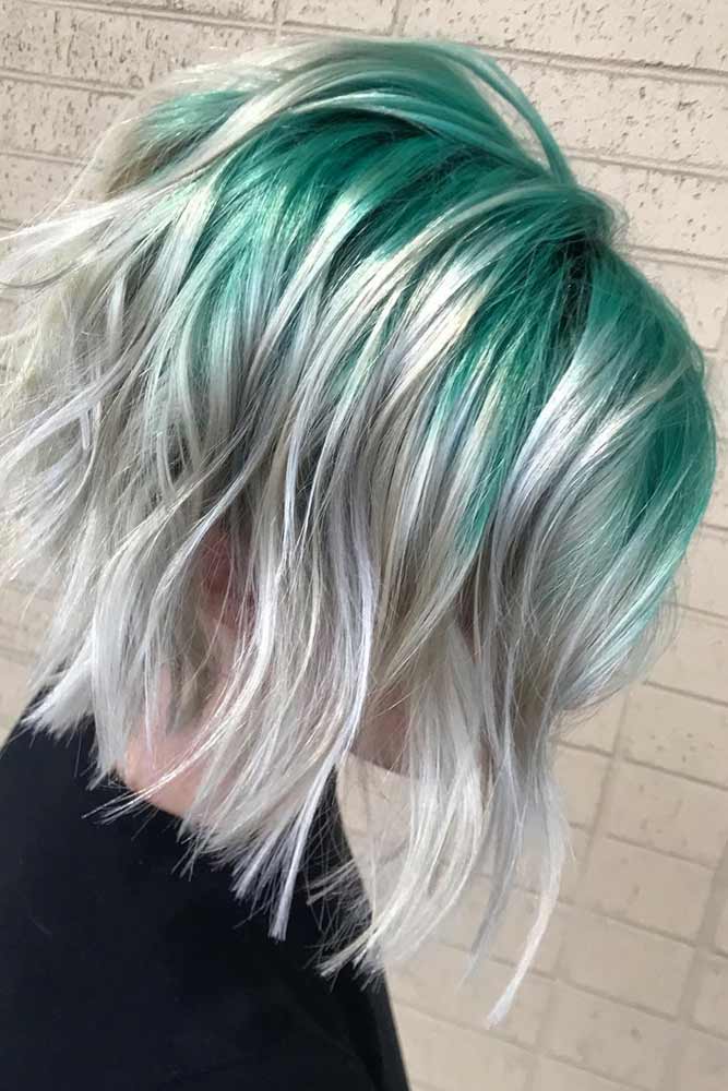 Aqua Green To Silver Color #greenhair #haircolor