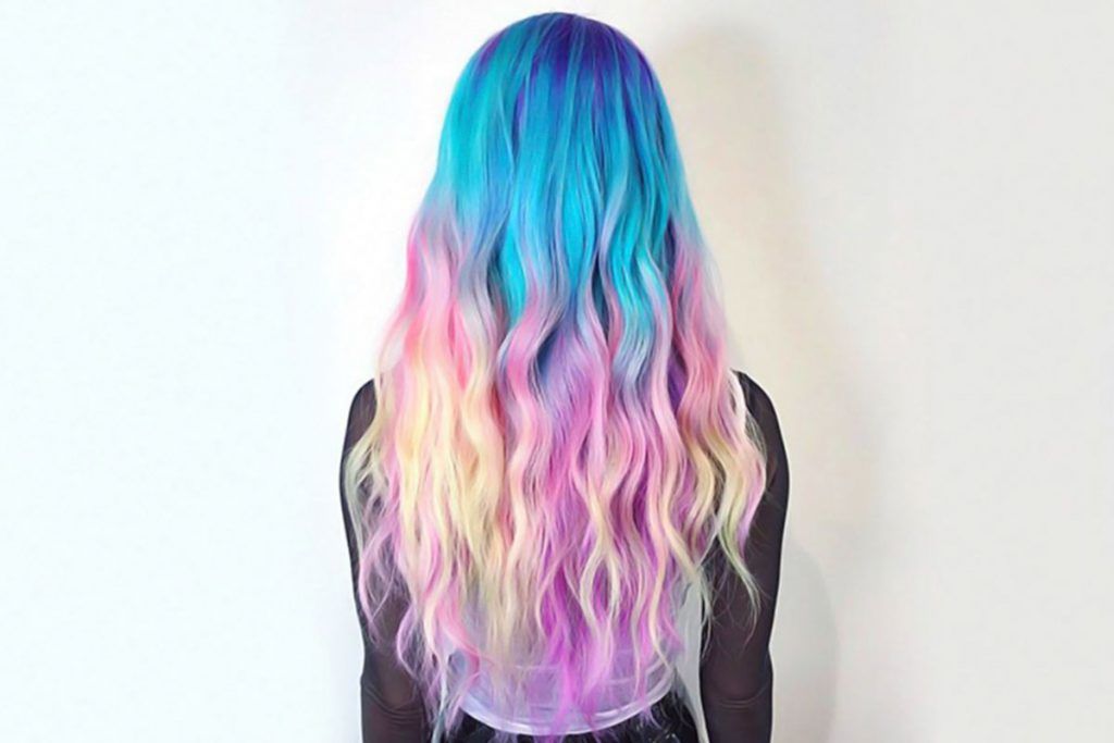 neon blue ombre hair