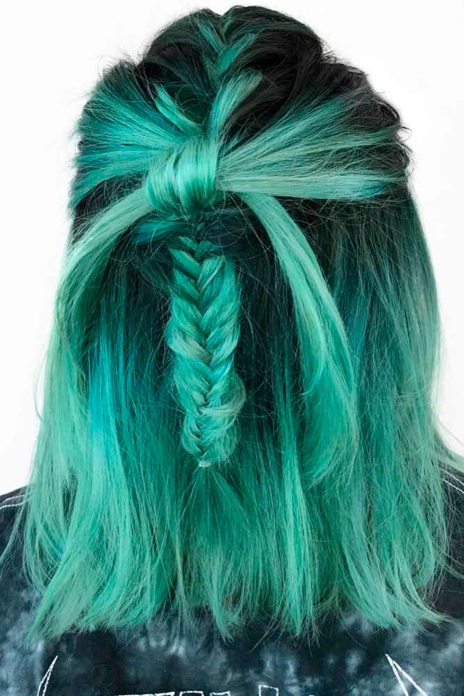 pastel mint green hair ombre