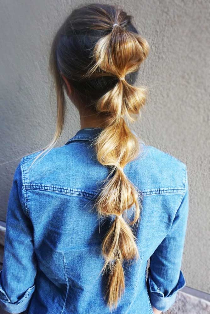 Bubbled Braid Pony Long #braids #ponytail