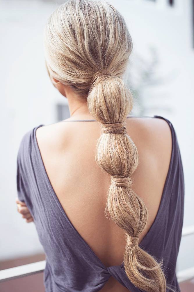 Bubbled Braid Pony Wavy #braids #ponytail