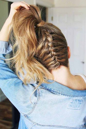 Add A French Braid To Your High Pony #braids #ponytail