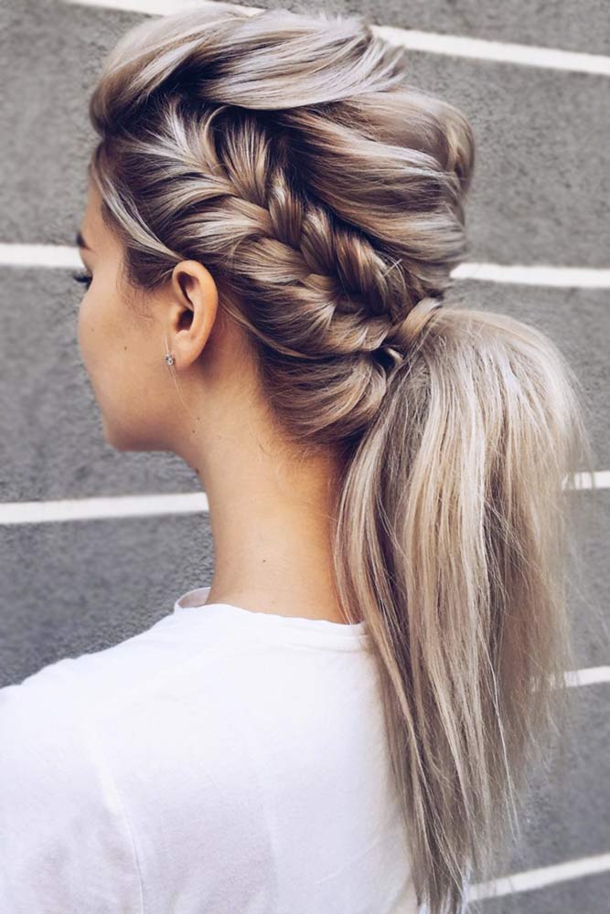 Add A French Side Braid To Your Pony #braids #ponytail