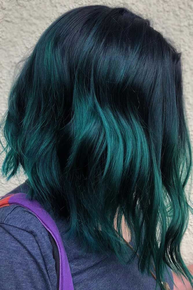 black and green short hair