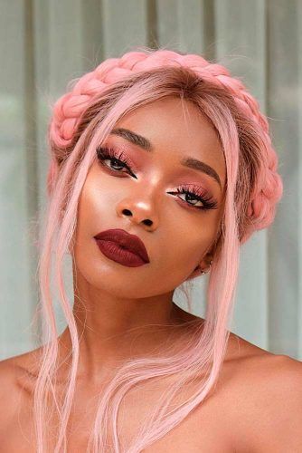 Pink Braided Crown #braids #updo