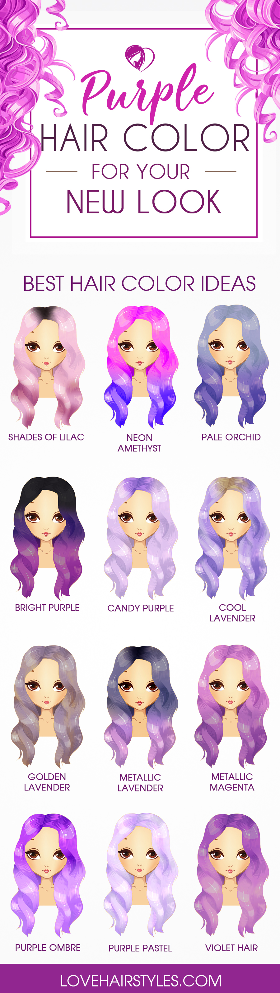 70 Tempting And Attractive Purple Hair Looks Lovehairstyles Com