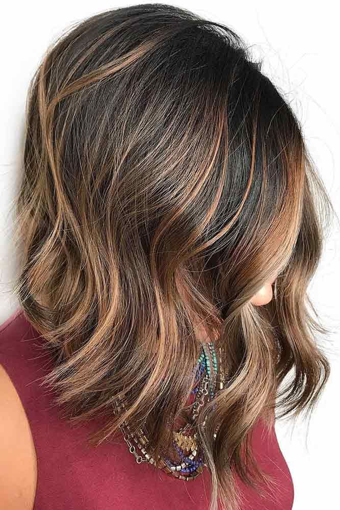 Cool And Trendy Autumn Colors Bob #brownhairwithhighlights #highlights
