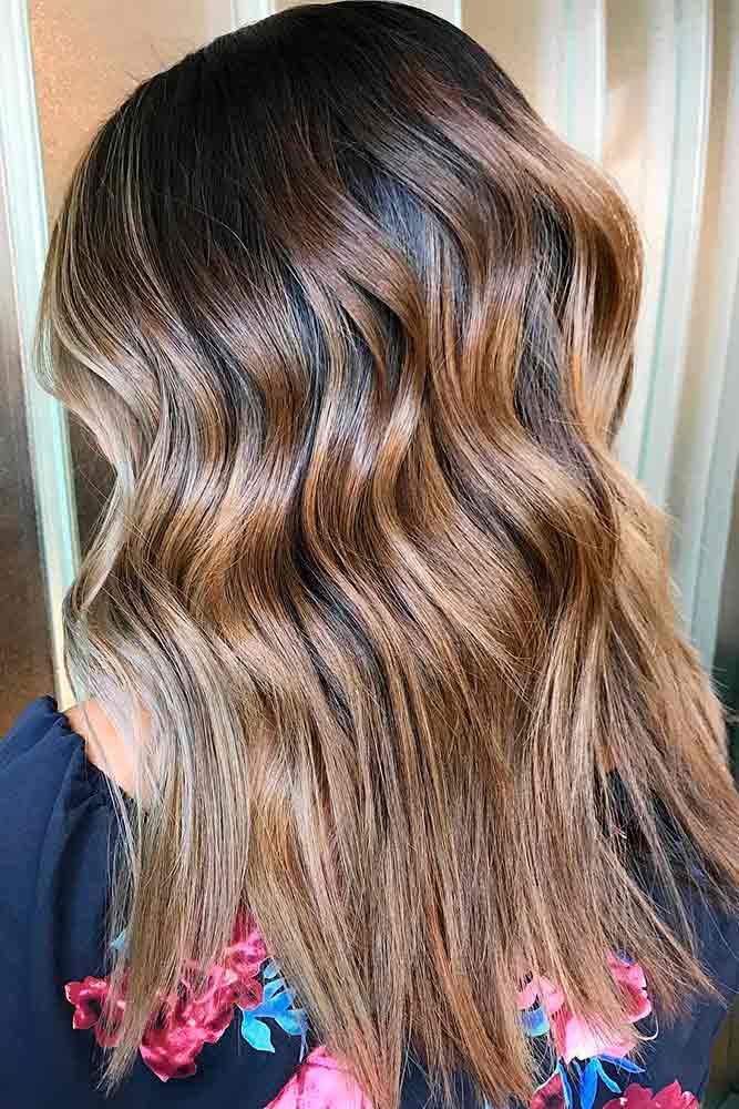 Cool And Trendy Autumn Colors Waves #brownhairwithhighlights #highlights