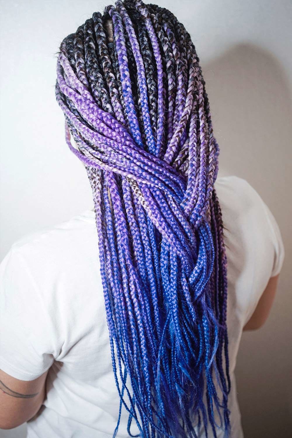 Long Kanekalon hair With Blue Ombre