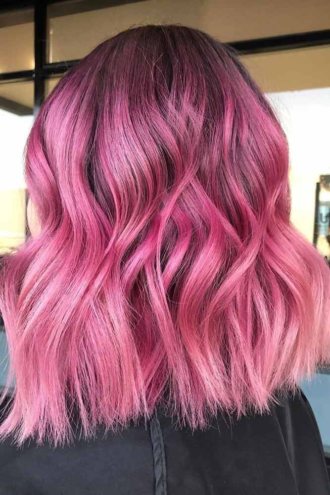 Amazing Pink Hair Colors with Dark Root to Sport in 2020