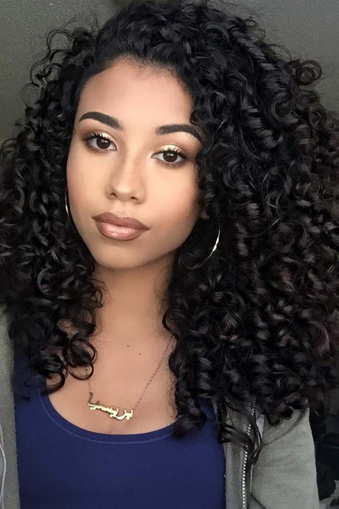 Long Hairstyles With Kinky Crimpy Curls