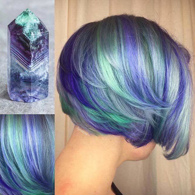 Fluorite #geodehaircolor #haircolor #crystalhair