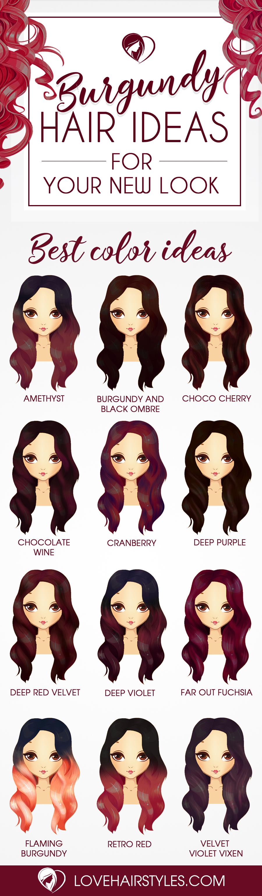 60+ Flirty Burgundy Hair Shades Ideas - Love Hairstyles