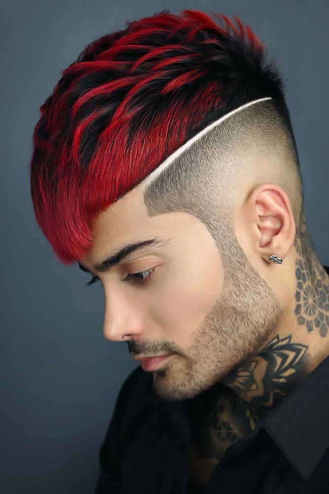 best mens hairstyles hard part fade spikes