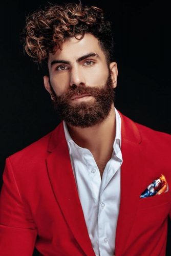 Curly Hairstyle With Long Bang and Full Beard #menshairstyles #curlyhair #fullbeard
