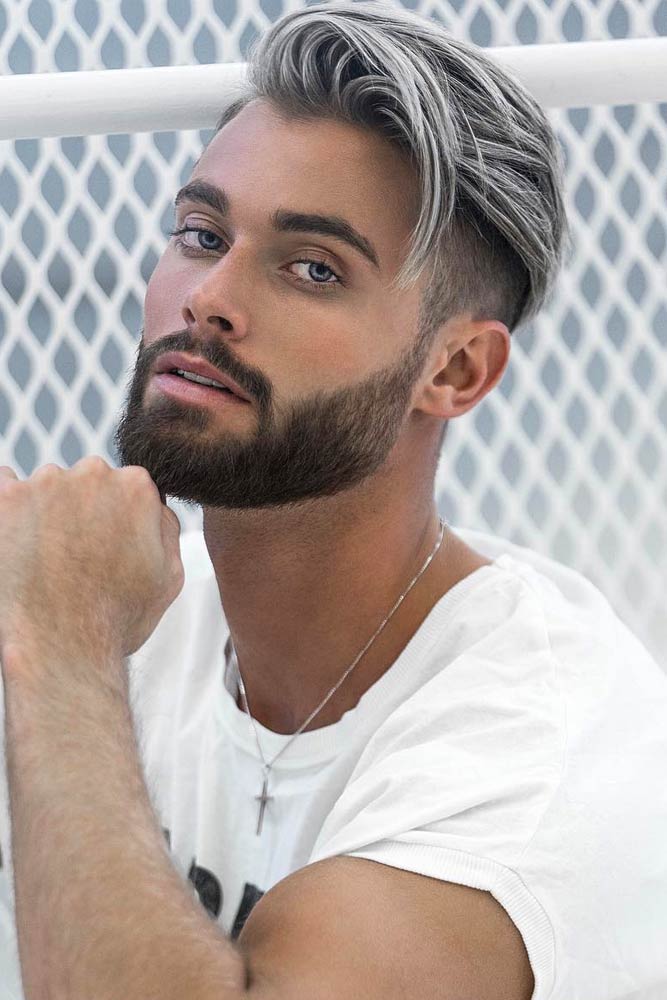 Swept Back Undercut Beard Finish #menhairstyles #hairstyles