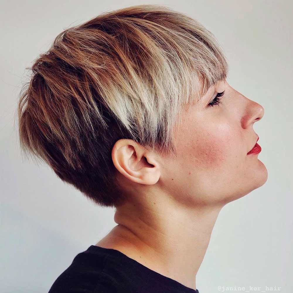 Blonde Pixie With Long Layers