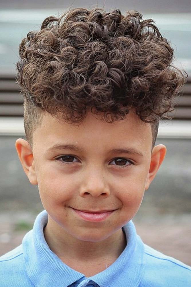 Curly Long Top And Shaved Sides #boyshaircuts #haircuts #hairstyles