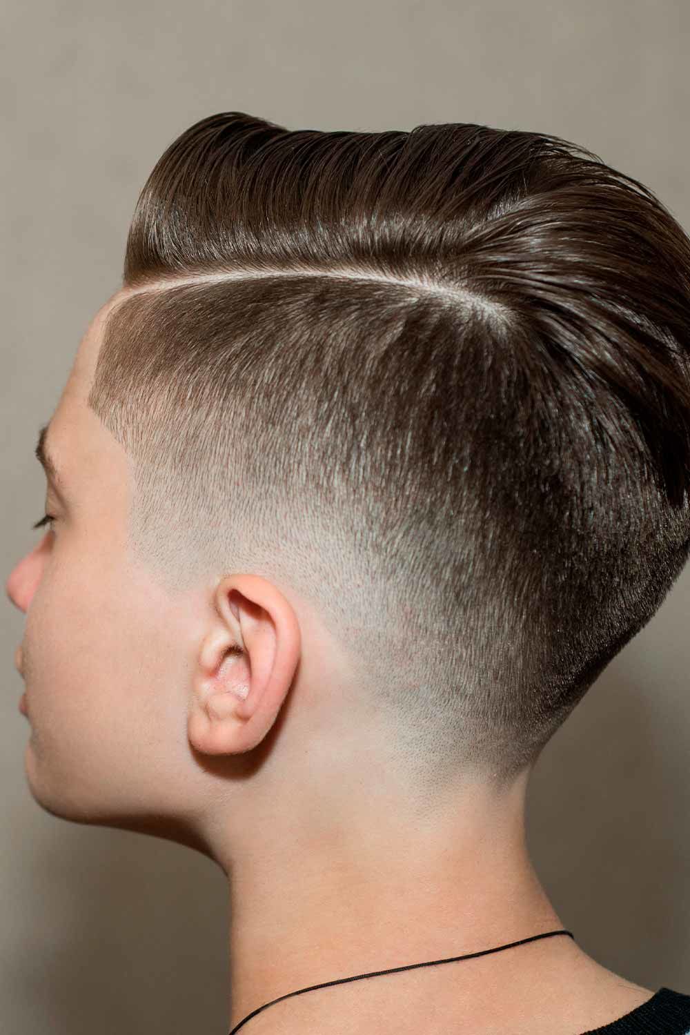 Hard Part Hairstyle With Fade Undercut